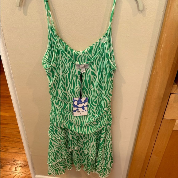 DVF x Target Green Mini Dress Strappy Mesh Sea Twig Size Large NWT - Picture 6 of 9